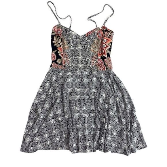 Aeropostale | S | Boho Spaghetti Strap Fit & Flare Mini Dress – Black White - Picture 15 of 15